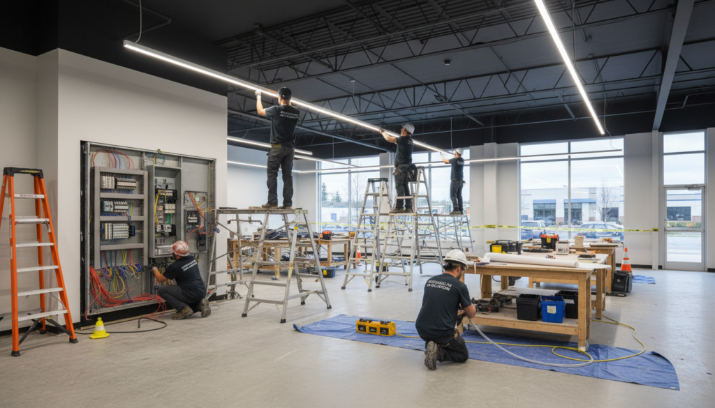 Commercial electrical renovation in Coquitlam business