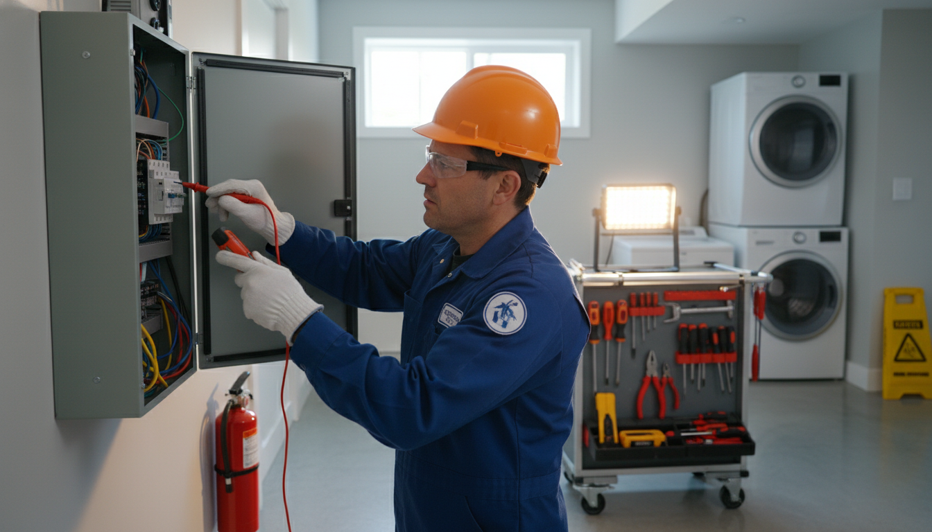 Electric Troubleshooting & Repair in Coquitlam technician diagnosing electrical panel