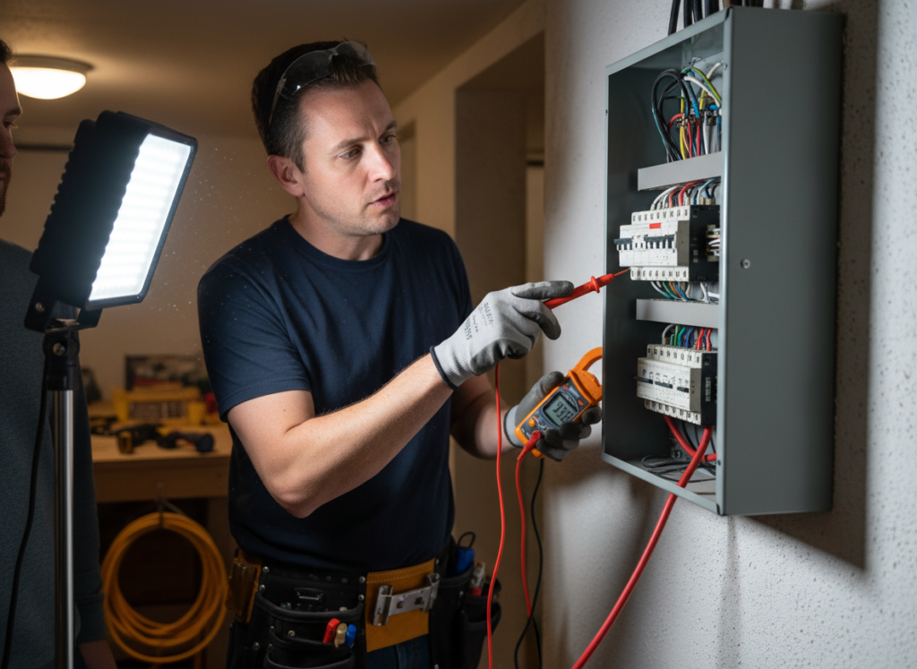 Electrical panel inspection in Coquitlam home showing safety issues