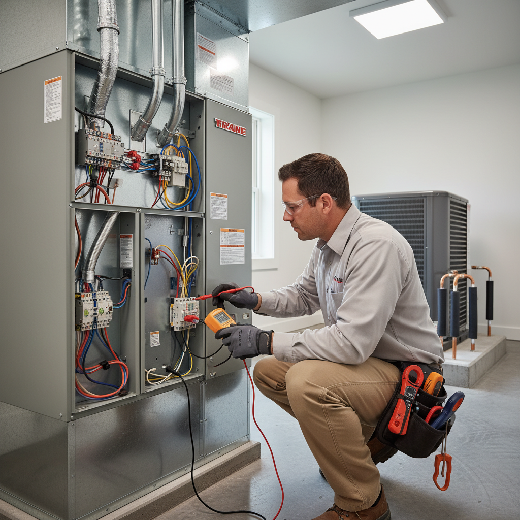 Final testing of HVAC electrical connections