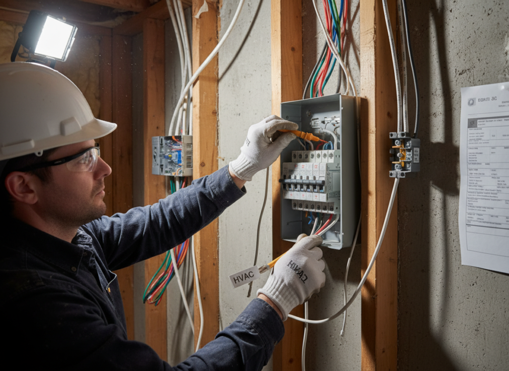 HVAC system electric wiring by Kay1 Electric in Coquitlam
