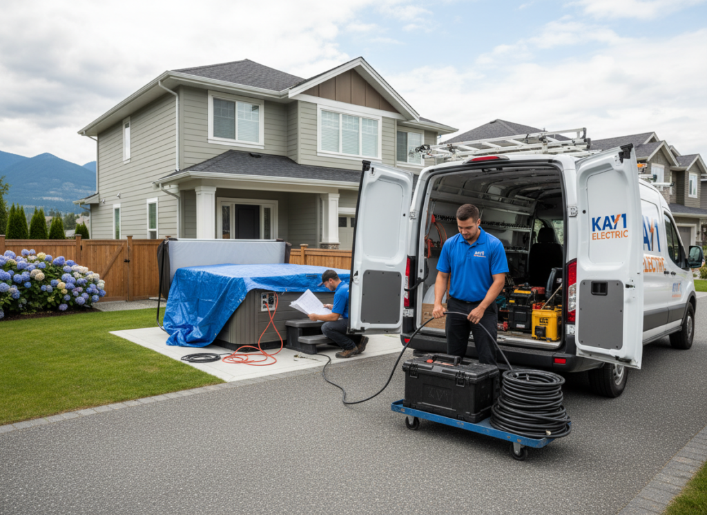 Kay1 Electric service van in Coquitlam providing hot tub wiring services