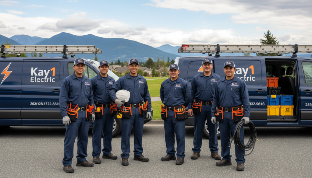 Kay1 Electric team providing electrical services in Coquitlam