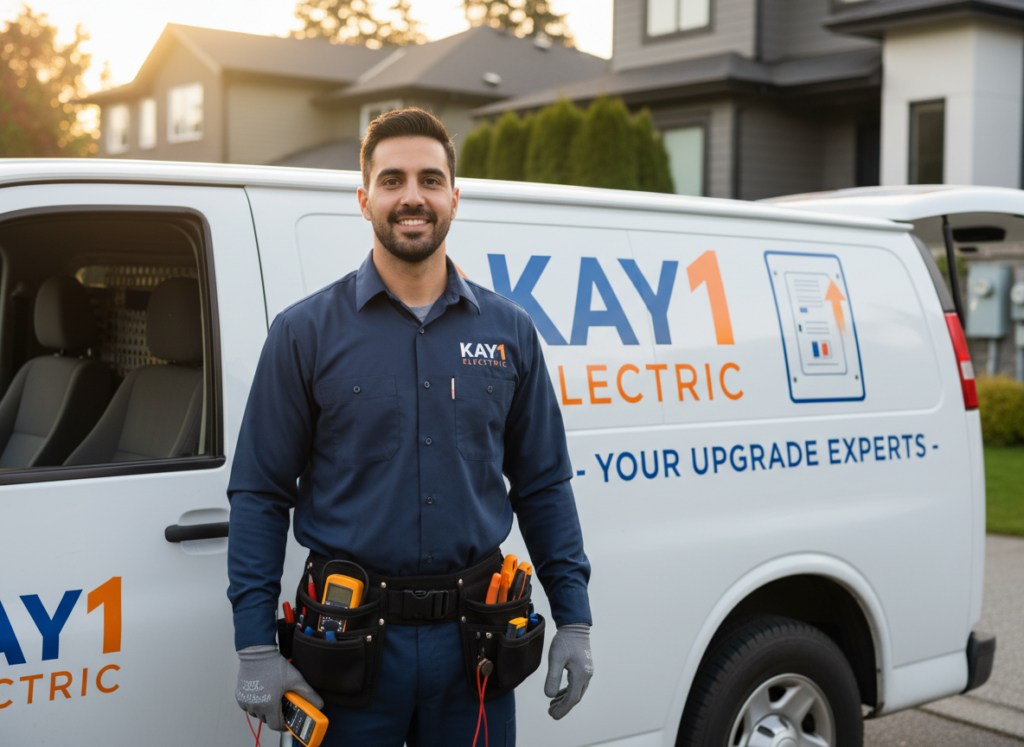 Kay1 Electric technician ready to help with electric panel upgrades in Coquitlam
