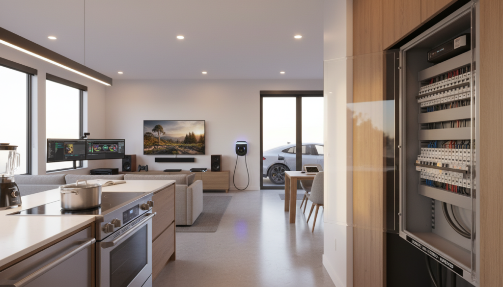 Modern home with multiple appliances powered by an upgraded electrical panel in Coquitlam